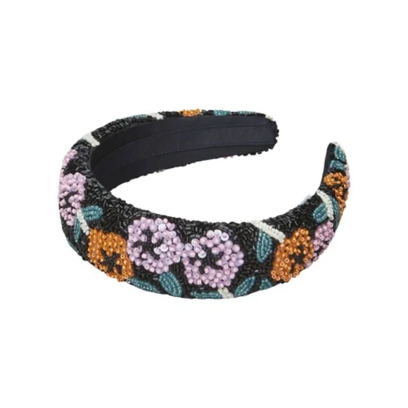 NWT Becksöndergaard Rosie Beaded Hairbrace Headband Solid Slim Beaded Hairbrace - Brown – Becksöndergaard.com main image 2
